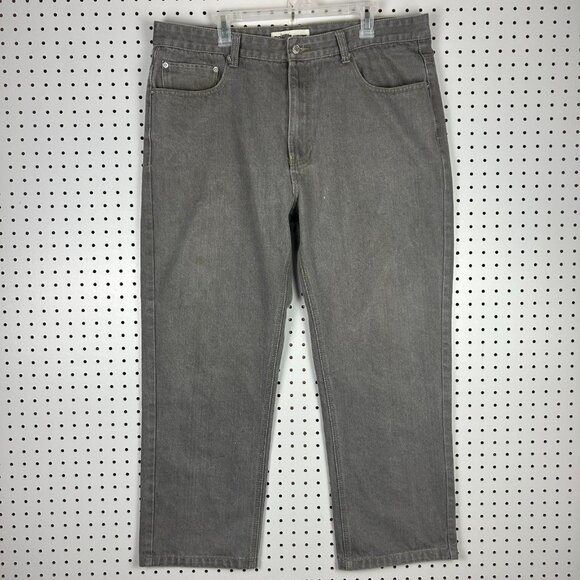 Godbody Baggy 90s Jeans 40x30 Hip Hop Gray Stitched Wide‎ Leg Streetwear Patch - Picture 4 of 7
